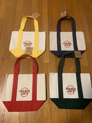 🌟Trader Joe’s Mini Canvas Reusable Tote Bags Set All 4 Colors Limited 2024 NWT