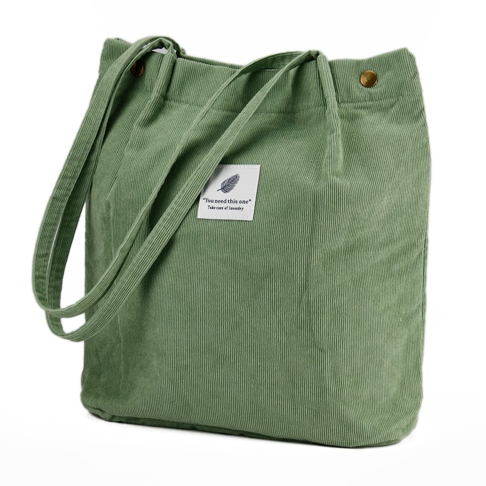 Corduroy Tote Bag Cute Tote Bags Women Shoulder Bag with Inner Pocket for Work