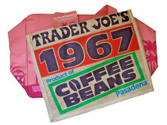 Combo of Trader Joe’s Large Insulated 8gal Peach Tote & Coffee Beans Jute Tote