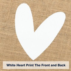 Burlap Tote Bags Handles White Heart Printed Reusable Jute Gift Waterproof