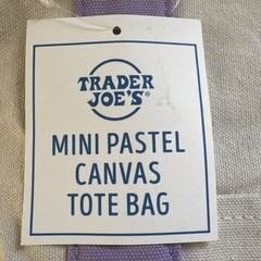 Trader Joe’s Mini Pastel Canvas Tote Purple Limited (New With Tag) 5 AVAILABLE