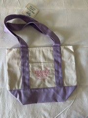 Trader Joe’s Mini Canvas Tote Bag Lot Multicolor Blue Pink Purple Green Small