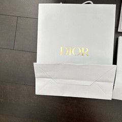 DIOR WHITE PEBBLED AUTHENTIC SHOPPING BAGS TOTAL 4 USED VARIOUS SIZES