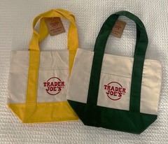 Trader Joe’s Mini Traditional Style Tote Bags Set of 4 –Blue, Green, Red, Yellow