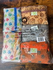 O-Witz Reusable Shopping Bags Folds Into Pouch Dog Vibes 5 Pack NEW Animal Print