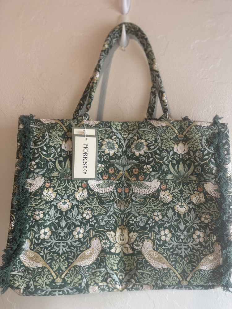 William Morris & Company | TOTE BAG | FRINGE TRIM | COTTON | STRAWBERRY THIEF