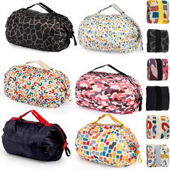 6 Pack Foldable Bag with Zipper, Reusable Shopping Bags, Large Capacity Grocery