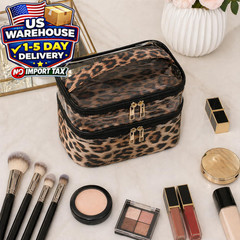 Double-layer Cosmetic Bag Makeup Travel Leopard