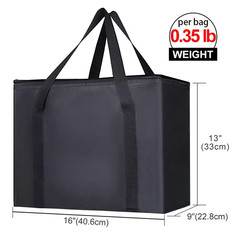 32 Qt. 2-Pack Insulated Reusable Grocery Bags with Zippered Top for Frozen Foods