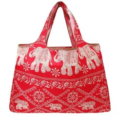 Large Reusable Elephants Tote Bag Eco Friendly Durable Foldable Grocery Bag