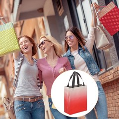 12Pcs Reusable Gift Bags with Handles 7.9 x 9.8 Inch Gradient Red White