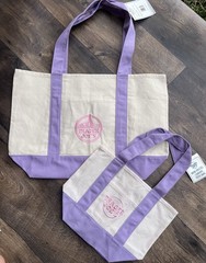 Mini and Large Lavender Trader Joes Tote Bags Set of 2 Brand New Free Shipping