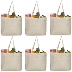 Greenmile 6 Pack Canvas Reusable Grocery Bags – Cotton Canvas Grocery Bag Cloth