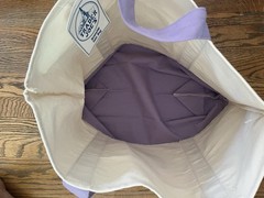 NWT LIMITED EDITION TRADER JOE’S EMBROIDERED LOGO CANVAS TOTE BAG PINK PURPLE LG