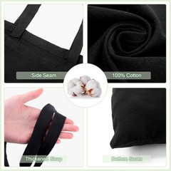 Roowest 120 Pieces Cotton Tote Bag Bulk 15 x 16 Inch Blank Canvas Tote Bags R…
