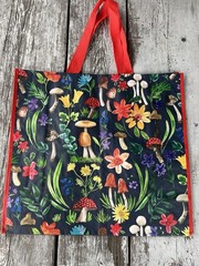 Mushrooms Forest 🌿Large Shopping Tote Bag Floral Flowers TJX🌺🌼