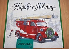 Dalmatian Dog Firetruck Snowy Forest Christmas Reusable Shopping Gift Bag NEW