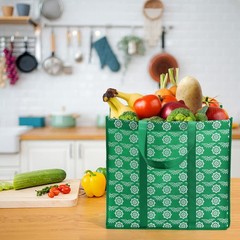 Large Heavy Duty Foldable Reusable Grocery Shopping Tote Bag Handle 12 PCS