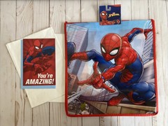 Spider-Man Reusable Tote Bag With Birthday Card + 6 Sheets Of 18” x 18” Tissue