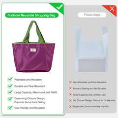 1 PCS Reusable Large Foldable Shopping Tote Bag Grocery Portable Handbag