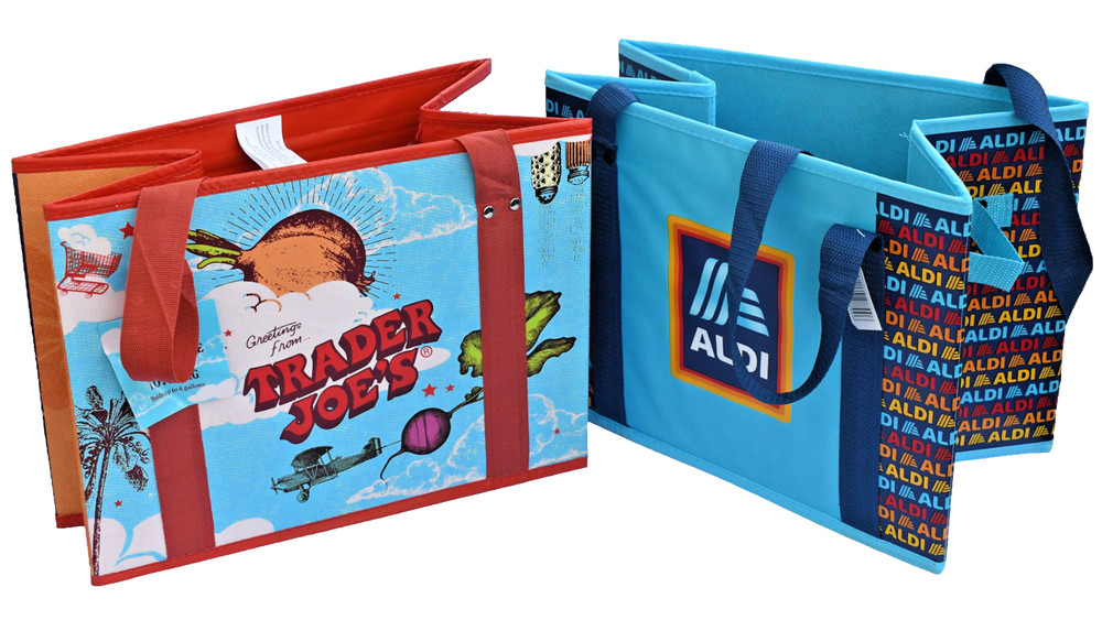 New Trader Joe’s & ALDI Stand Up Collapsible Reusable Grocery Tote Shopping Bag
