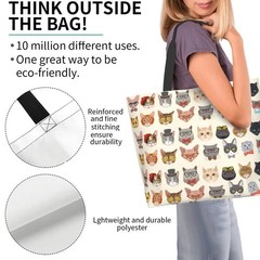 Funny Cat Tote Bag For Womencute Cat Purse Gifts For Cat Loverskitty Print Shoul