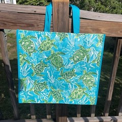 HAWAIIAN HONU TURTLE REUSABLE SHOPPING BAG BEACH BAG / BEACH TOTE