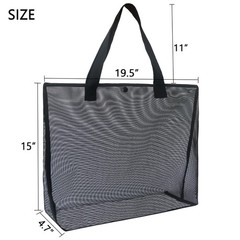 2Pack Large lightweight Simple Mesh Beach Tote Bag With snap Button Reusable …
