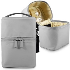 Makeup Bag Travel Cosmetic 7.5×5.5×4.4 Inch Brush Holder Gray