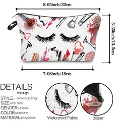 Deanfun Makeup Case Small, Cosmetic Zipper Bag Waterproof for Purse D2-55243