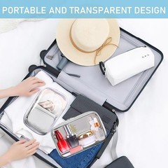 6 Pack Clear Hard Shell Zipper Case, 3x Medium, Small,Clear