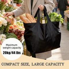 2 PCS Large Foldable Waterproof Reusable Grocery Bags Shopping Tote Travel