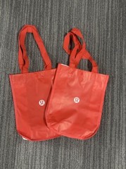 New Lululemon Small & Large Reusable Shopping Bags Set of 5 Red White