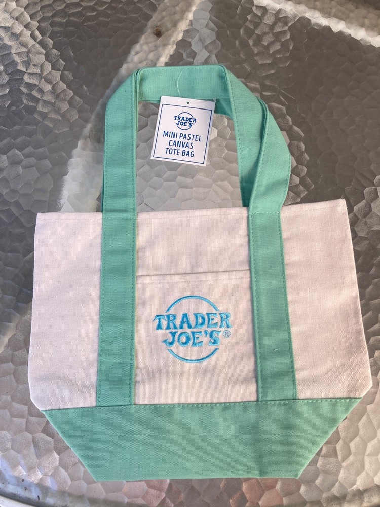 Trader Joe’s 2026 Spring Mini Pastel Green Canvas Tote Bag