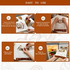 Pequecom 2-Pack Reusable Beeswax Bread Bags for 13×17 inches, Ivory Loaf