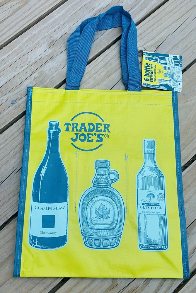 Trader Joe’s Market Reusable Bag 6 Bottle Beverage Tote **(2 Packs)