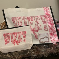 Reusable Shopping Bag Valentines Day ❤️ LOVE Spell out Homegoods Gift BLK&WHITE