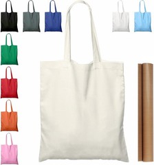 12 Pack 15” X 16” Natural Cotton Tote Bags Lightweight Blank Bulk Cloth bags