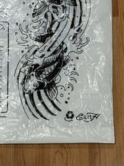 Y2K Vtg Ed Hardy Tiger / Koi Fish Reusable Bag Reversible Plastic Shopping