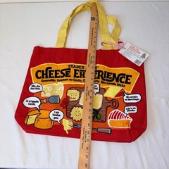 Trader Joes Cheese Experience Tote Bag Red Cotton Canvas Set of 2 New With Tags