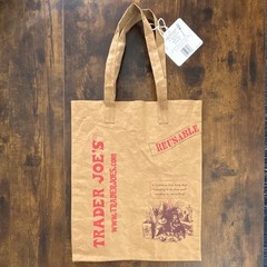 Trader Joe’s Reusable Washable Paper Tote Bag Graphic Print Medium 11x7x14