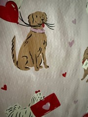TJ MAXX REUSABLE LARGE SHOPPING BAG NEW DOG PUPPY PINK CARD RED HEART LOVE