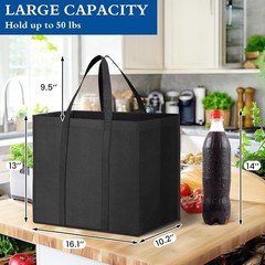 Reusable Grocery Shopping Bags 10 Pack Large Foldable Tote Bags Bulk, Eco Pro…