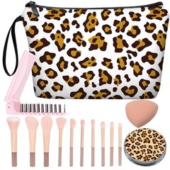 JIEXAGEZOS Personalized leopard print Makeup Bag black-large, Leopard Pattern