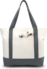 1-Pack Canvas Tote Bag with an External Pocket, Reusable Grocery Shopping Bag, T