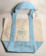 Trader Joe’s Small Canvas Logo Tote Bag Lot of 3 Multicolor Mini Pastel 10x6x4