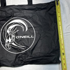 O’Neill Reusable Beach Tote Bag w/ Zipper, Black Logo, 17x14x2 in- A1