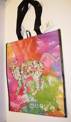 new meow cat rainbow LBGQT Tote Bag grocery shopper REUSABLE GROCERY purse 15×14