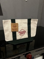 Trader Joe’s Mini Pastel Canvas Tote Bag Set Of 4 Red Blue Green Yellow