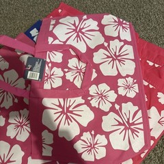 Lot 8 Juncture Reusable Totes Pink Blue